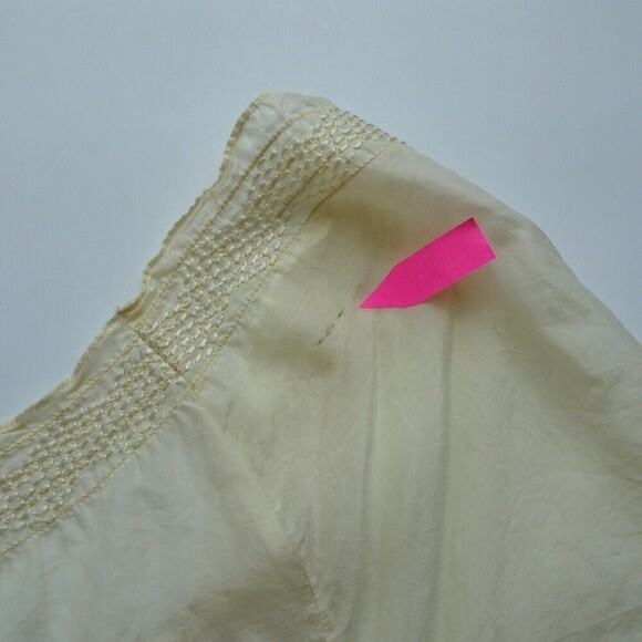 TOMMY BAHAMA Women's Top Silk Cotton Sheer Blouse Tunic Tassel Front Tie Size 10 - Picture 12 of 13